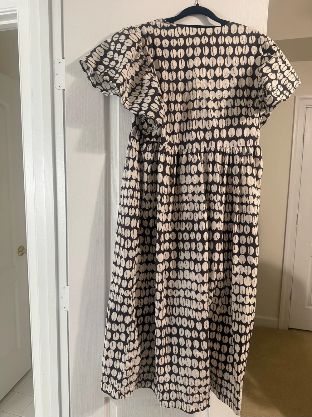 Anthropologie Black and White Dot Midi Dress - Picture 2 of 4